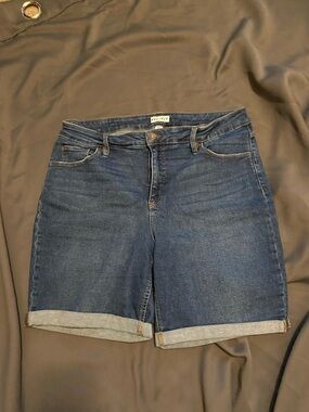 Ava & Viv Dark Blue Rolled-Hem Denim Bermuda Shorts